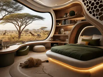 futuristic home — childrens bedroom (savanna)