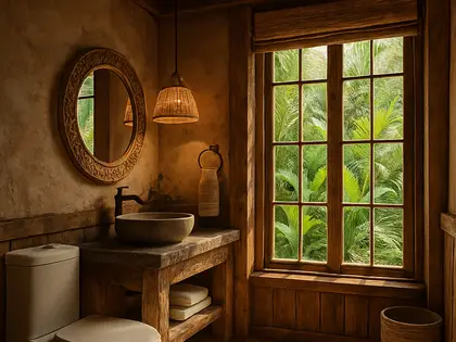 rustic apartment — rest room (tropical)