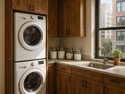 sustainable apartment — laundry room (urban)