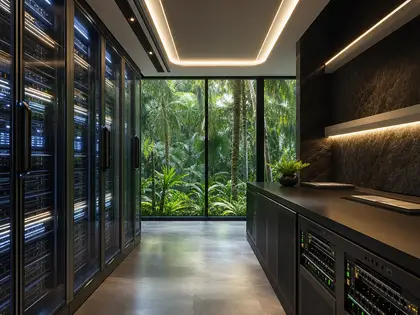 futuristic home — server room (tropical)