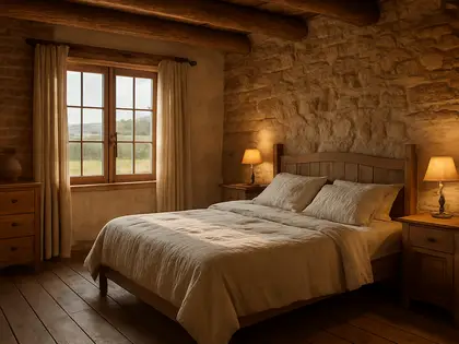 rustic farmhouse — bedroom (rural)