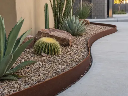 southwestern yard — edging (urban)