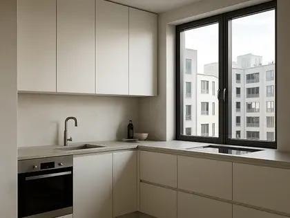 minimalist apartment — kitchen (urban)