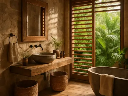 rustic condo — bathroom (tropical)