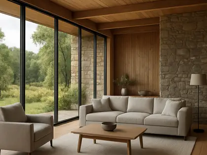 contemporary house — living room (rural)