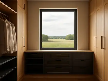 modern house — walk in closet (rural)