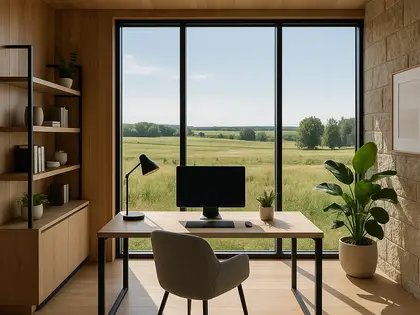 modern house — home office (rural)