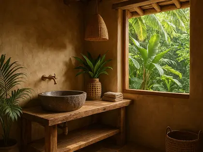 rustic house — bathroom (tropical)