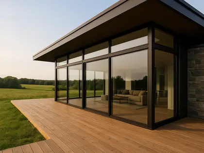 modern house — deck (rural)