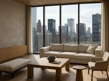 modern house — living room (urban)