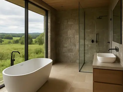 modern house — bathroom (rural)