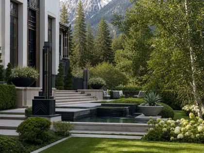 art deco home — garden (alpine)