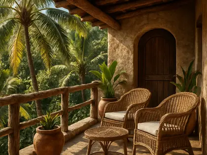 rustic house — balcony (tropical)