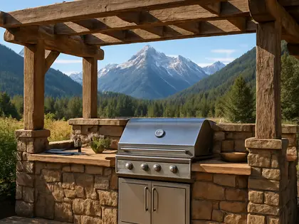 rustic backyard — kitchen (mountain)
