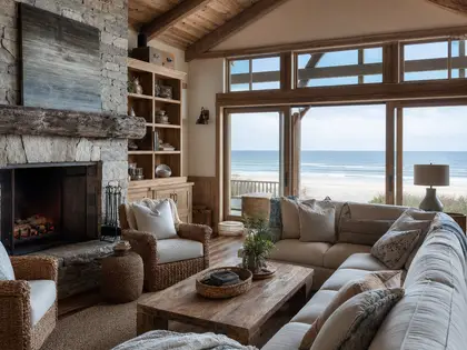 rustic home — family room (beach)