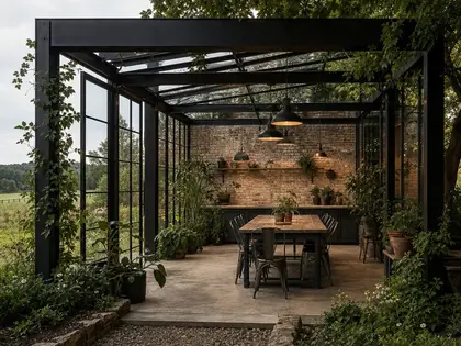 industrial garden — informal dining room (rural)