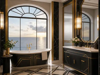 art deco home — bathroom (ocean)