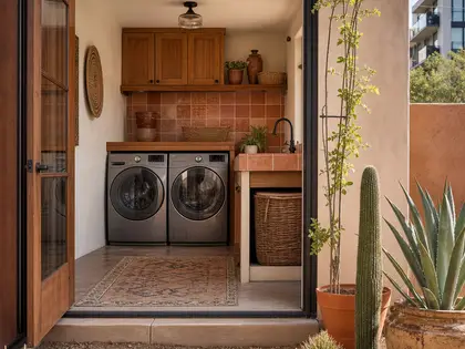southwestern yard — laundry room (urban)
