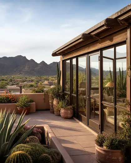 southwestern rooftop garden — sunroom (desert)