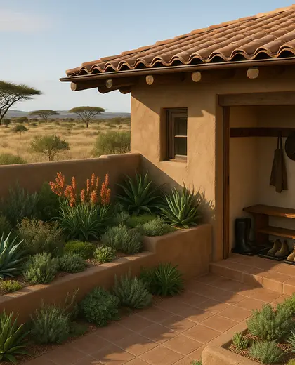 southwestern rooftop garden — mud room (savanna)