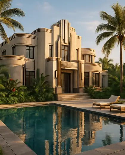 art deco house — pool (tropical)