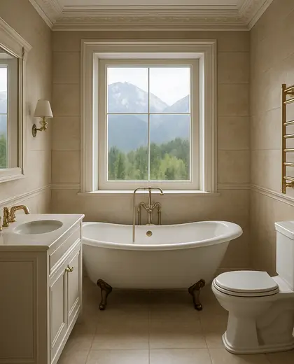neoclassical apartment — bathroom (mountain)