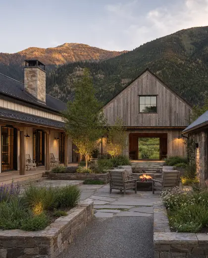 farmhouse public space — courtyard (mountain)