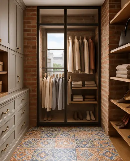 eclectic house — walk in closet (urban)