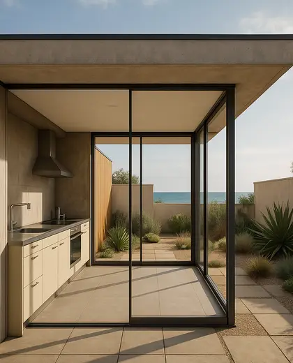 bauhaus yard — small kitchen (coastal)