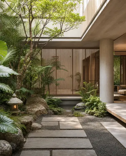 japandi garden — atrium (tropical)