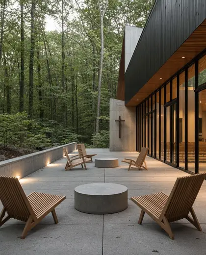 modern church — patio (forest)