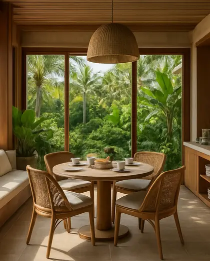 modern hotel — breakfast nook (tropical)