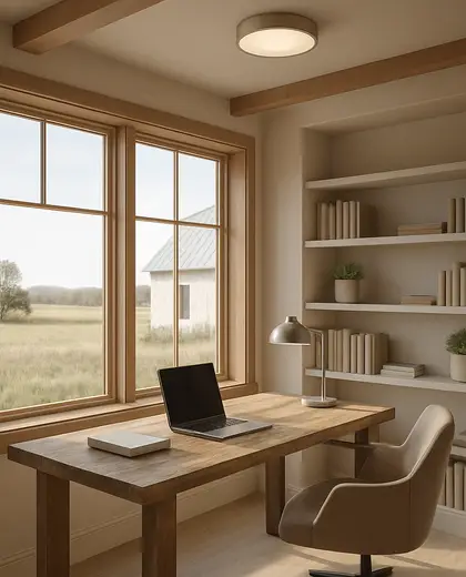 contemporary farmhouse — home office (rural)