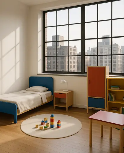 bauhaus building — childrens bedroom (urban)