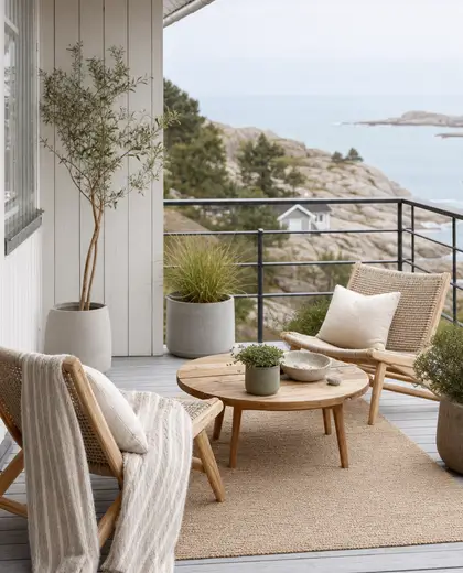 scandinavian yard — balcony (coastal)