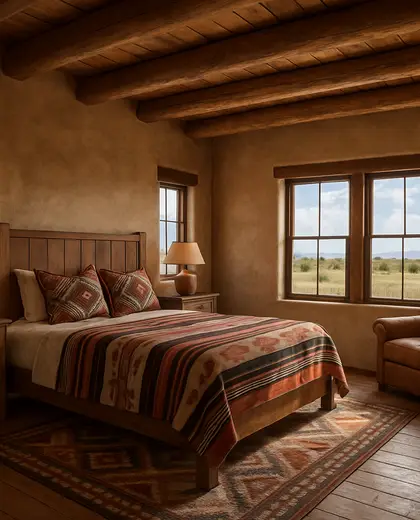 southwestern farmhouse — master bedroom (rural)