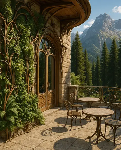 art nouveau vertical garden — patio (alpine)