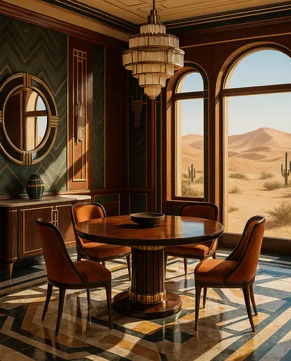 art deco house — informal dining room (desert)