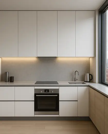 minimalist apartment — kitchen (urban)