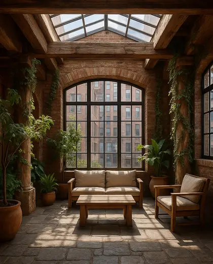 rustic house — atrium (urban)