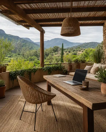 bohemian office space — terrace (rural)