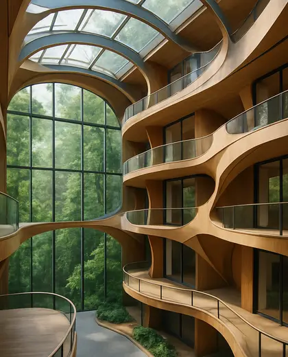 futuristic apartment — atrium (forest)