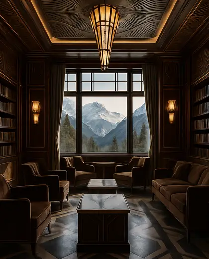 art deco hotel — library (mountain)