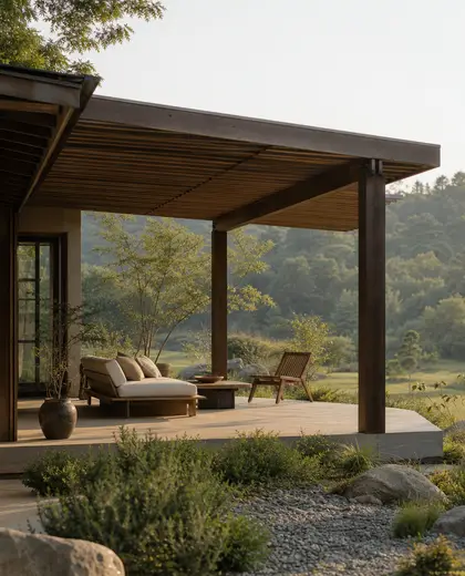 japandi building — pergola (rural)
