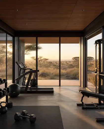 contemporary building — home gym (savanna)