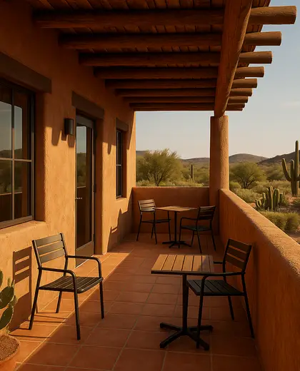 southwestern office space — balcony (rural)