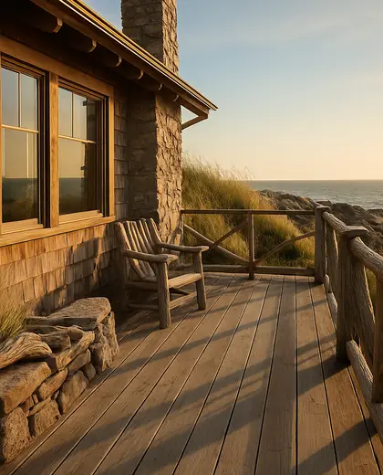 rustic home — deck (coastal)