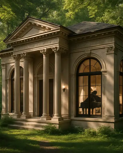 neoclassical house — music room (forest)