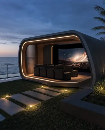 futuristic yard — home cinema (ocean)