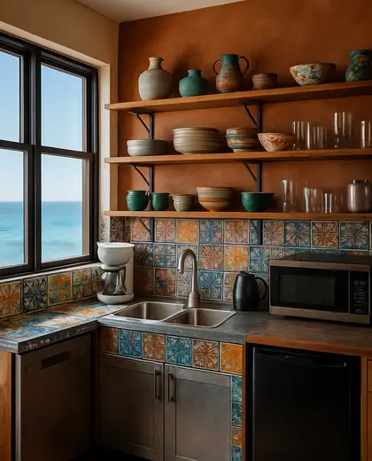 eclectic office space — small kitchen (ocean)